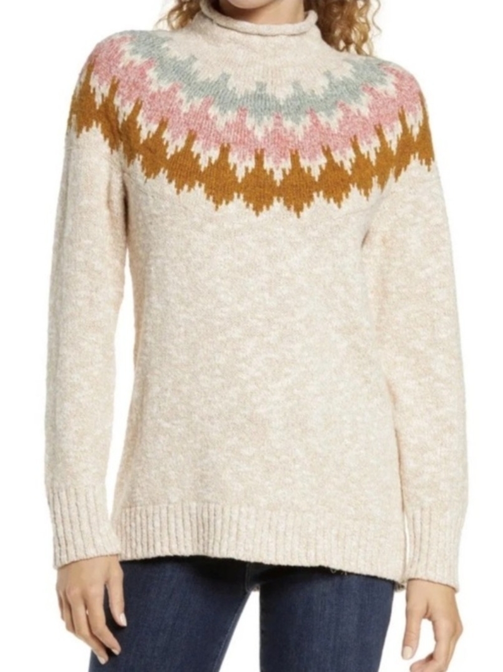 L.L.Bean Ragg Funnel Neck Sweater - Picture 6 of 6